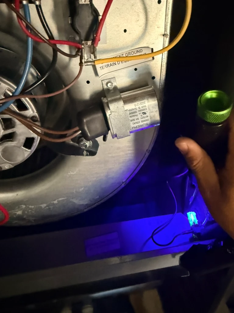 UV-light inspection of HVAC equipment